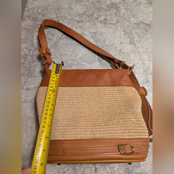 Italian Made Valentina Genuine Leather Brown and Tan Women's Crossbody Bag - Picture 11 of 12